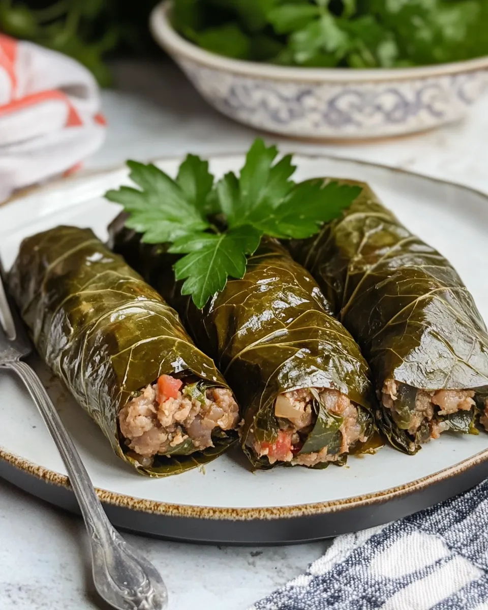 Delicious Dolma: Turkish Stuffed Grape Leaves shot