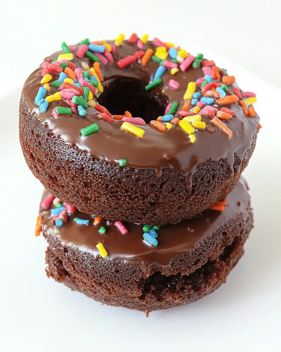 Delicious Double Chocolate Cake Donuts image