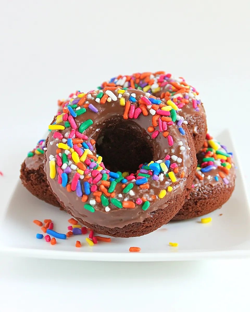 Easy Double Chocolate Cake Donuts recipe photo