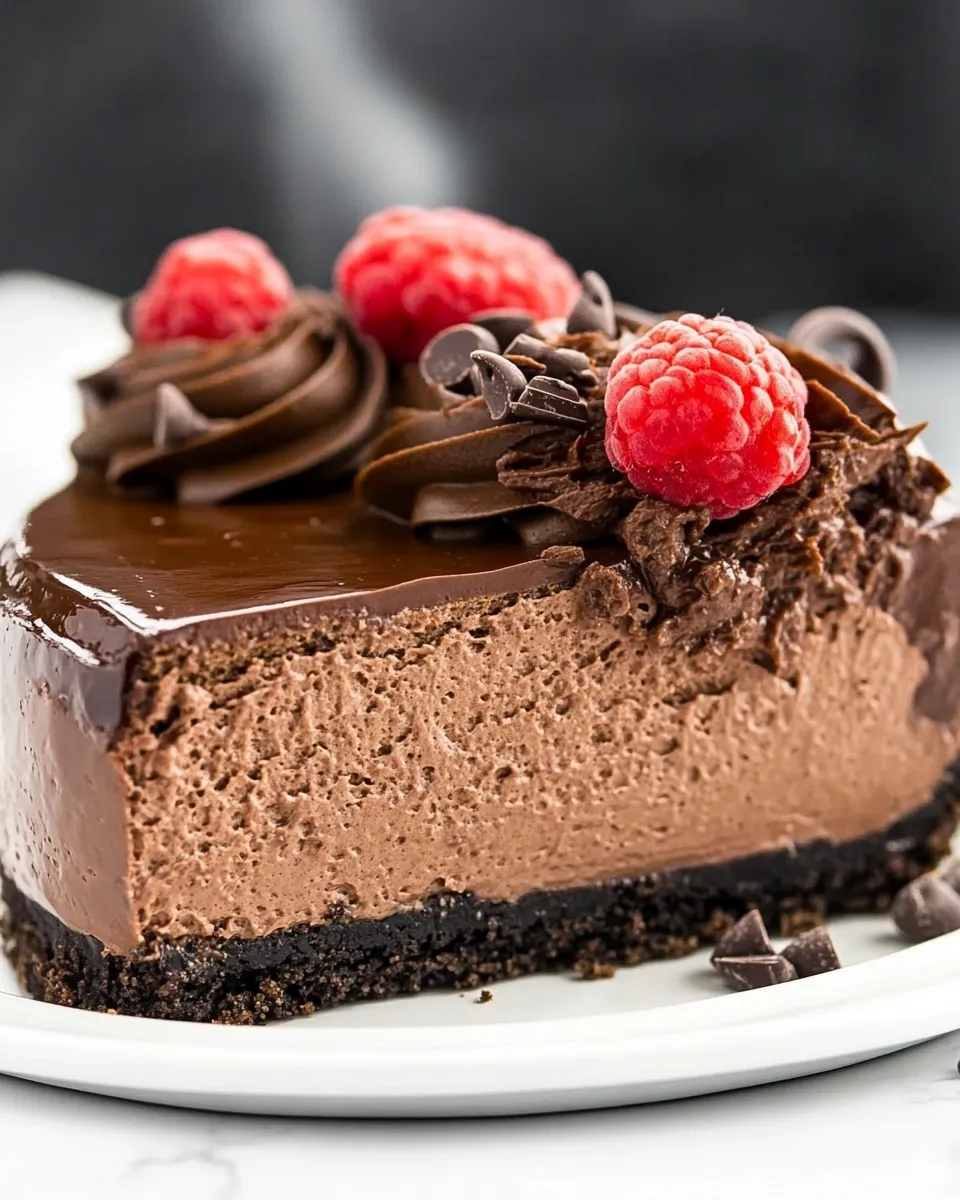 Easy Double Chocolate Cheesecake Recipe shot