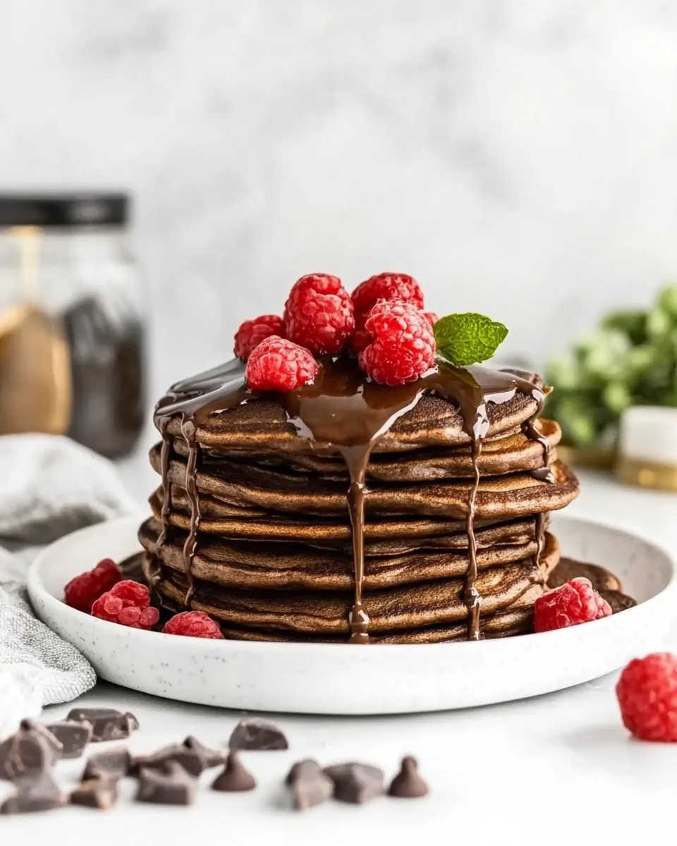 Delicious Double Chocolate Pancakes shot