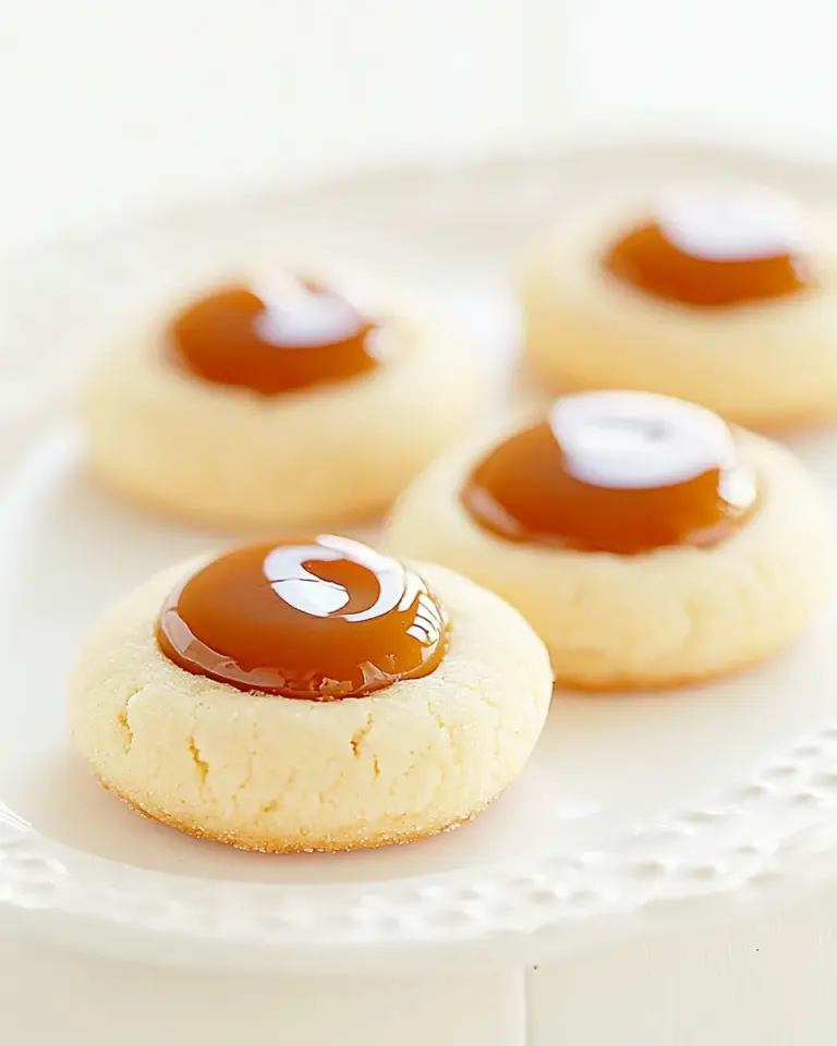 Homemade Dulce de Leche Shortbread Thumbprint Cookies photo