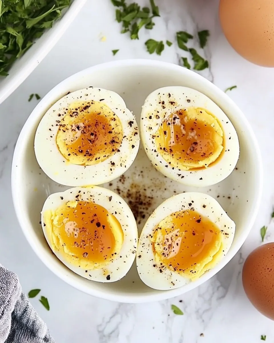 Quick Easy Air Fryer Hard Boiled Eggs Recipe dish photo