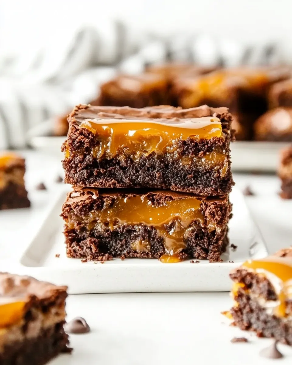 Delicious Easy Caramel Brownies (Made with Cake Mix!) image