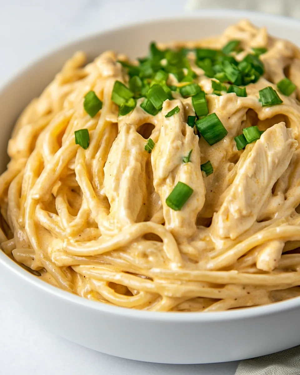 Quick Easy Cheesy Buffalo Chicken Pasta shot