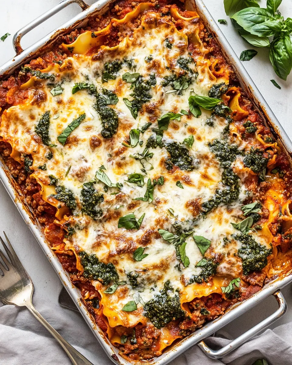 Savory Easy Sheet Pan Lasagna shot