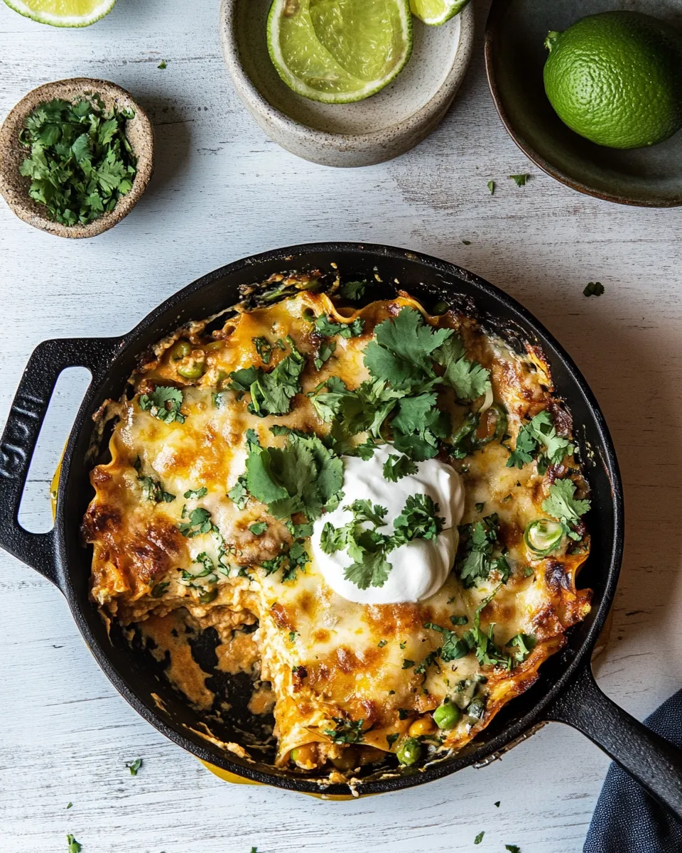 Savory Easy Skillet Mexican Lasagna. recipe image