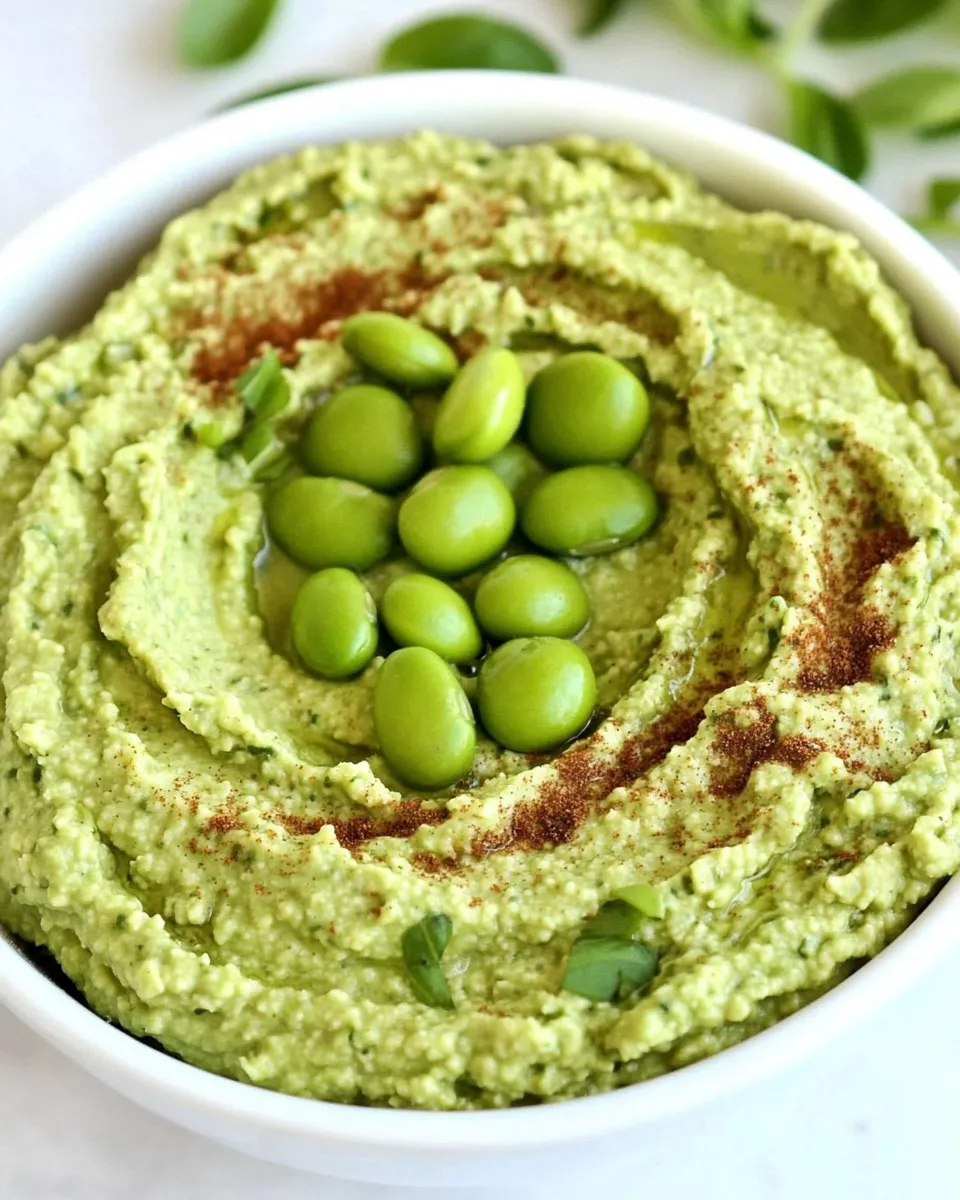 Homemade Edamame Basil Hummus photo