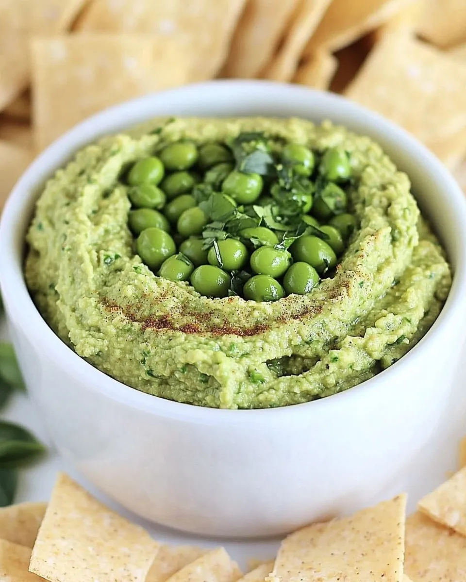 Delicious Edamame Basil Hummus shot