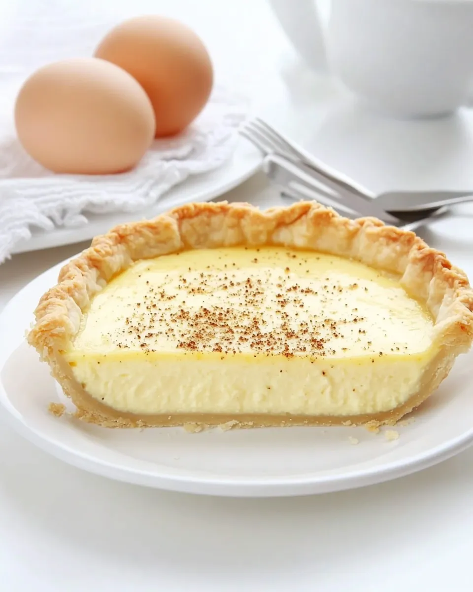 Delicious Egg Custard Pie shot