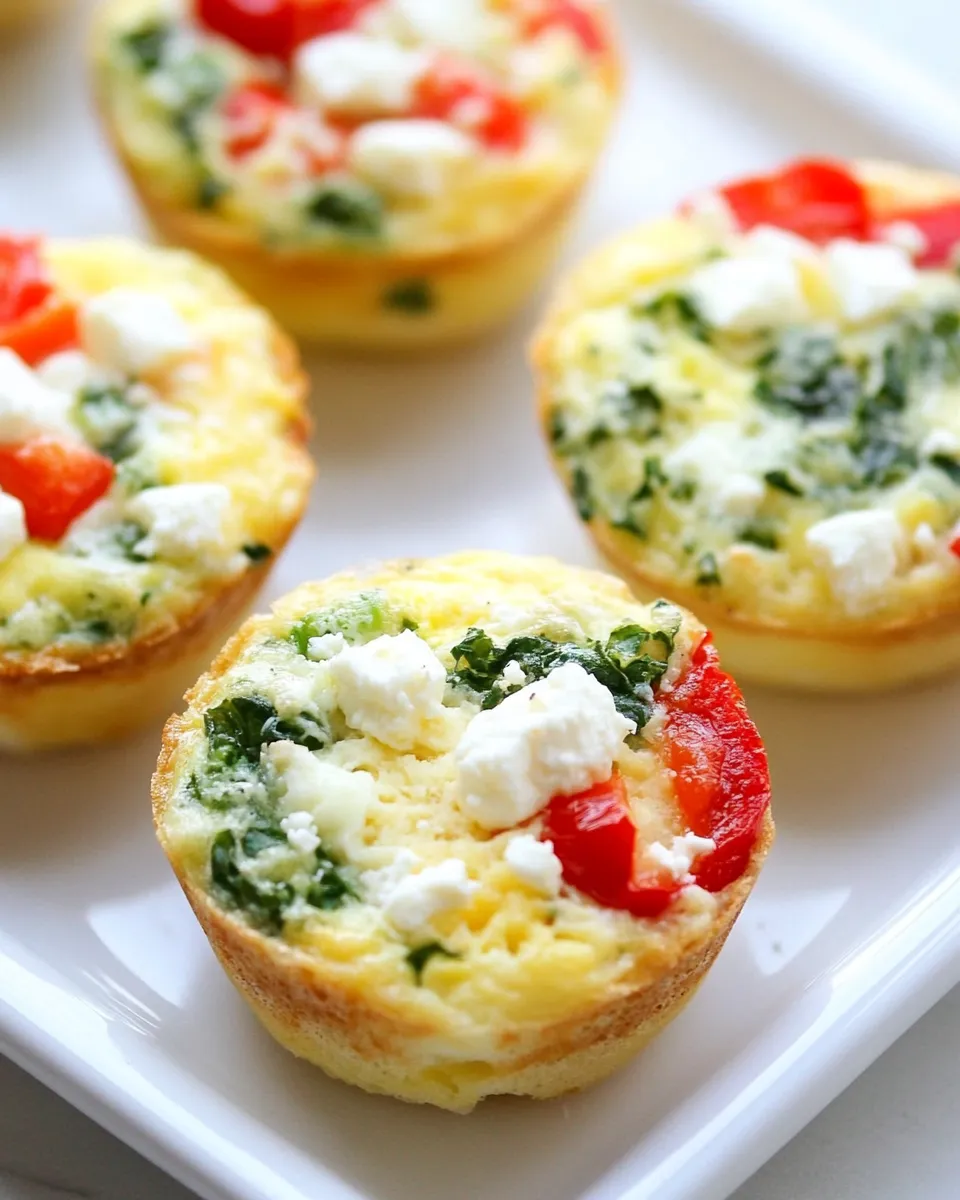 Delicious Egg Muffins with Kale, Roasted Red Peppers, and Feta Cheese image