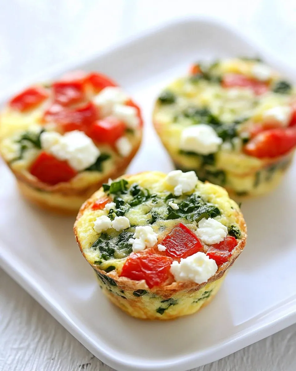 Quick Egg Muffins with Kale, Roasted Red Peppers, and Feta Cheese dish photo