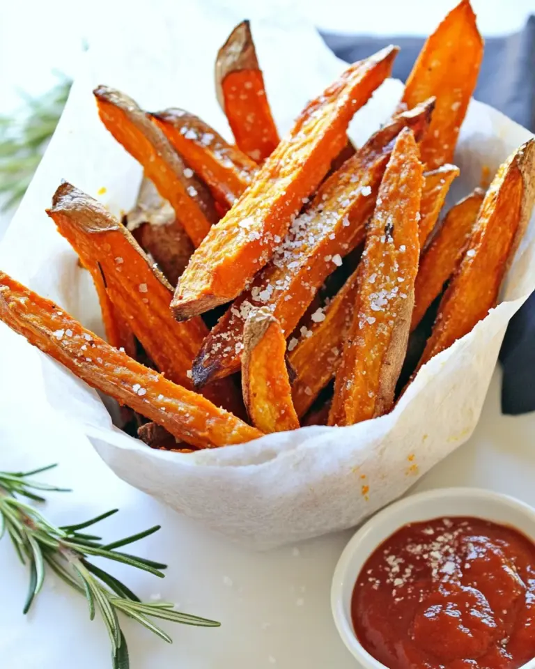 Homemade Extra Crispy Rosemary and Sea Salt Sweet Potato Fries photo