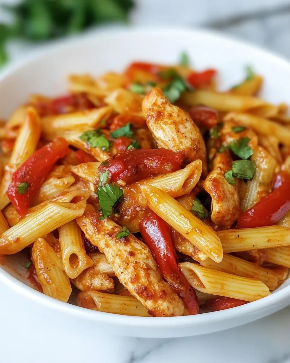 Delicious Fajita Chicken and Enchilada Pasta image