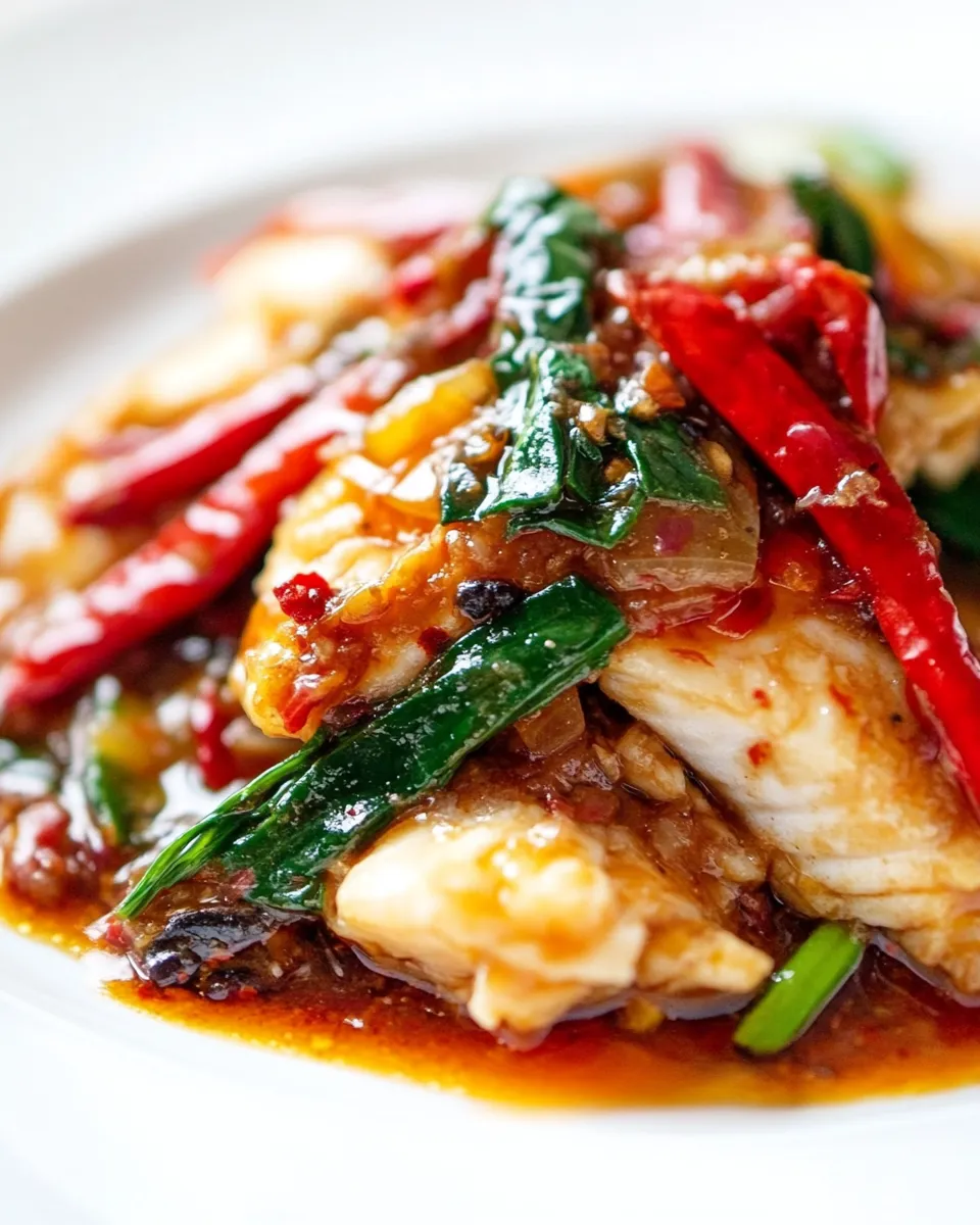 Delicious Fish with Black Bean Sauce shot