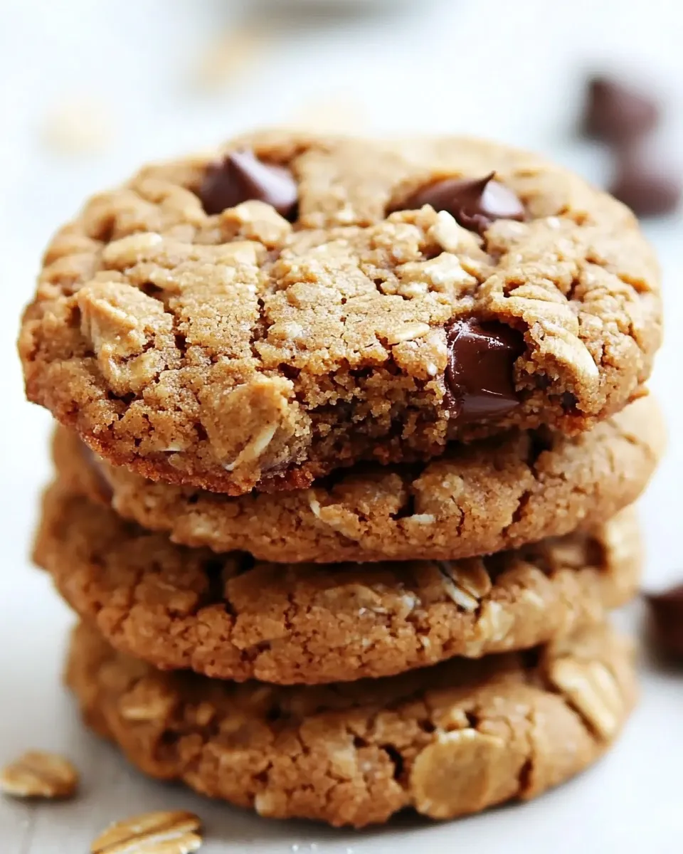 Delicious Flourless Peanut Butter Oatmeal Cookies Recipe image