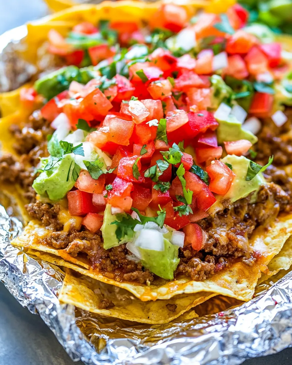 Delicious Foil-Pack Baked Nachos Recipe image