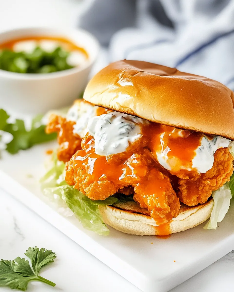 Homemade Fried Buffalo Chicken Sandwich photo