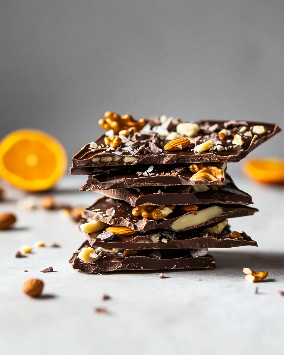 Healthy Fruit and Nut Chocolate Bark dish photo