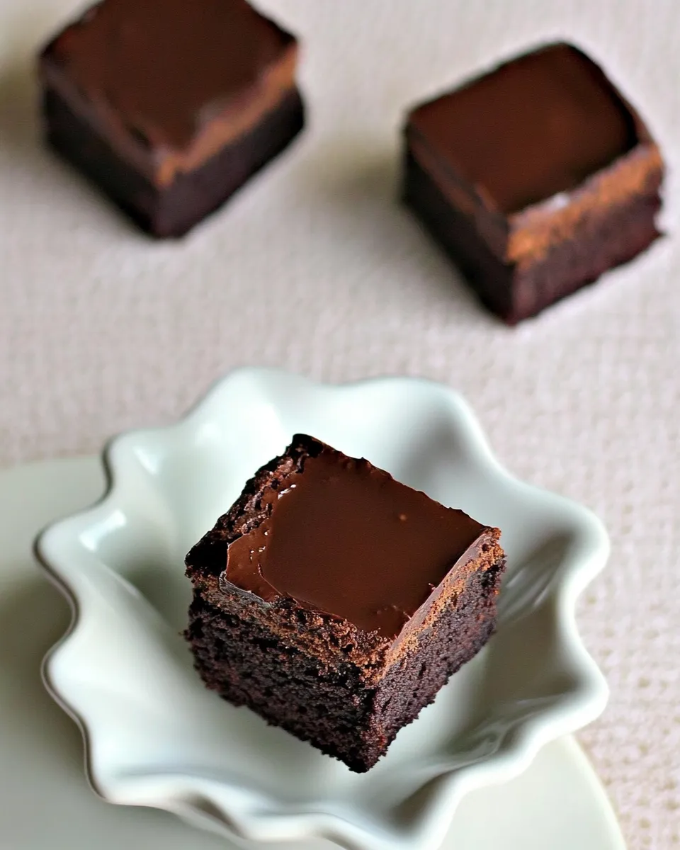Homemade Fudge Brownies with Chocolate Ganache photo