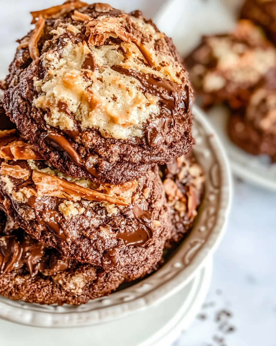 Delicious Fudgy German Chocolate Cookies shot