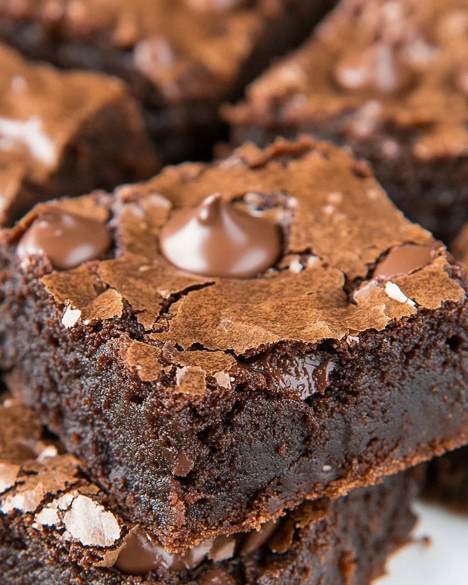 Classic Fudgy One Bowl Brownies shot