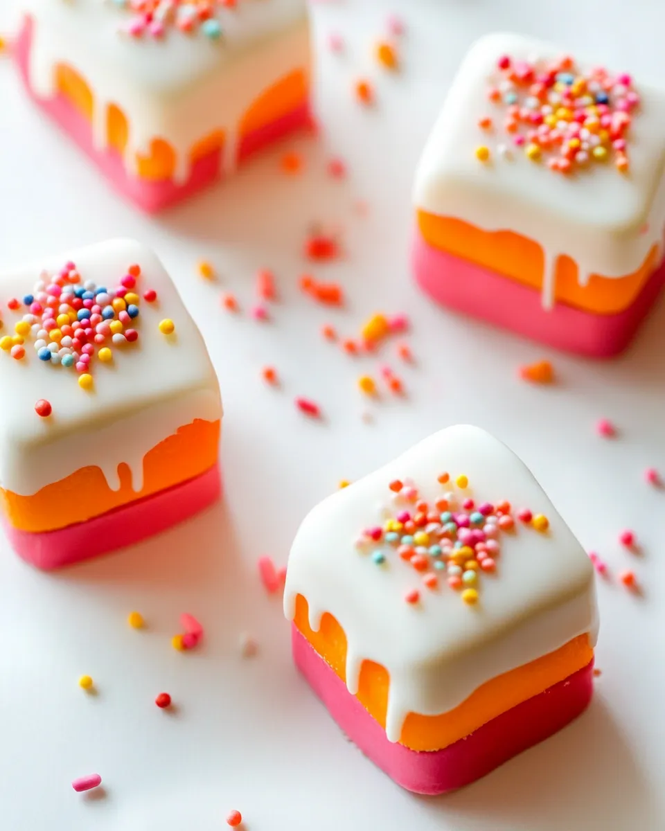 Delicious Funfetti Fours (Birthday Cake Petit Fours) image