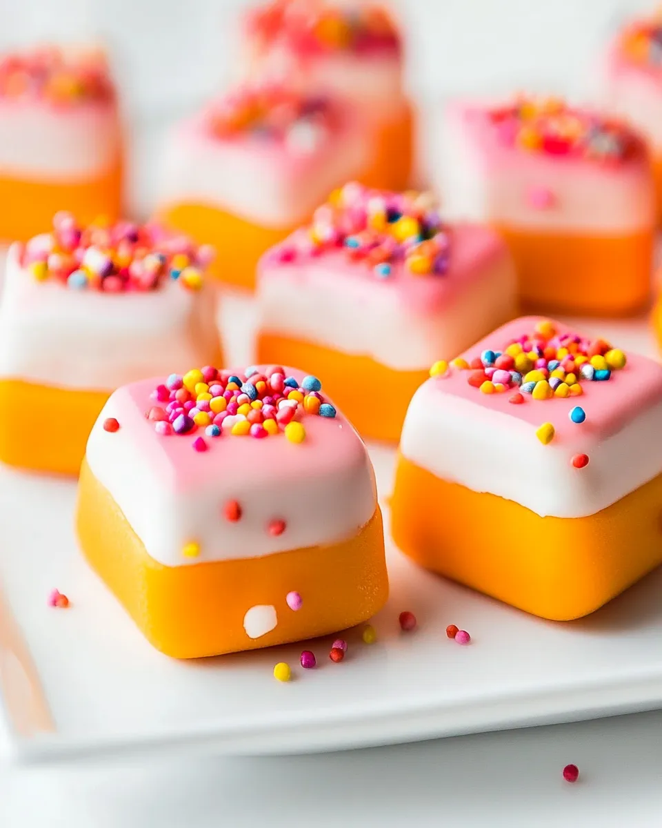 Classic Funfetti Fours (Birthday Cake Petit Fours) recipe photo