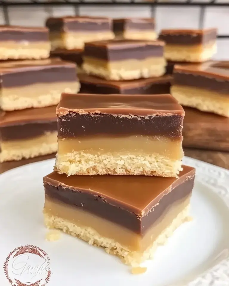 Homemade Ganache Topped Caramel Bars photo