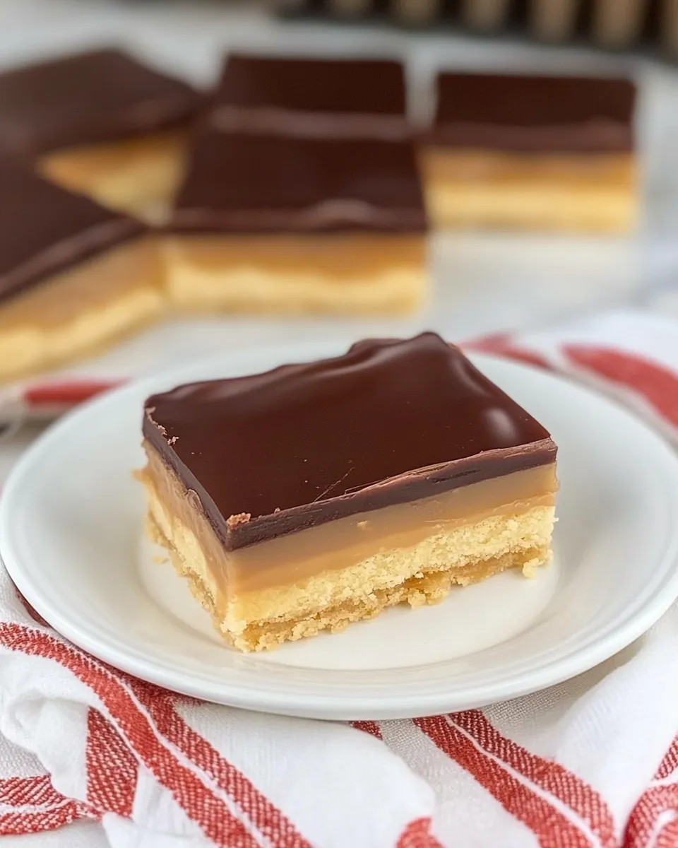 Best Ganache Topped Caramel Bars shot