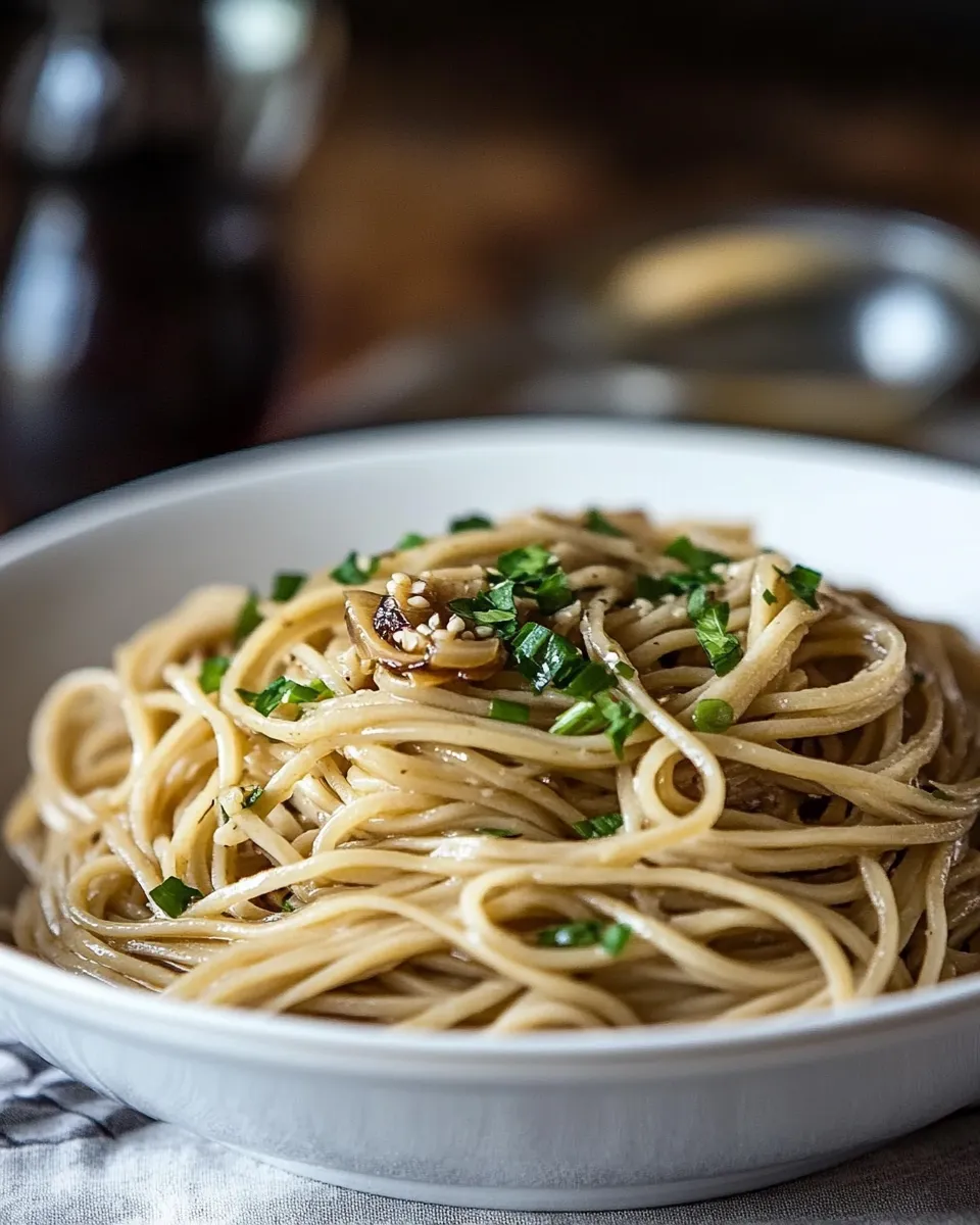 Delicious Garlic Noodles with Miso Butter shot
