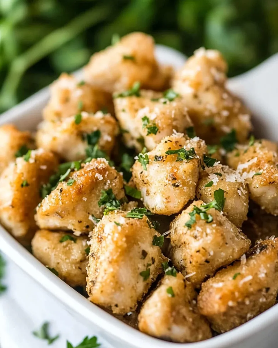 Delicious Garlic Parmesan Chicken Bites shot