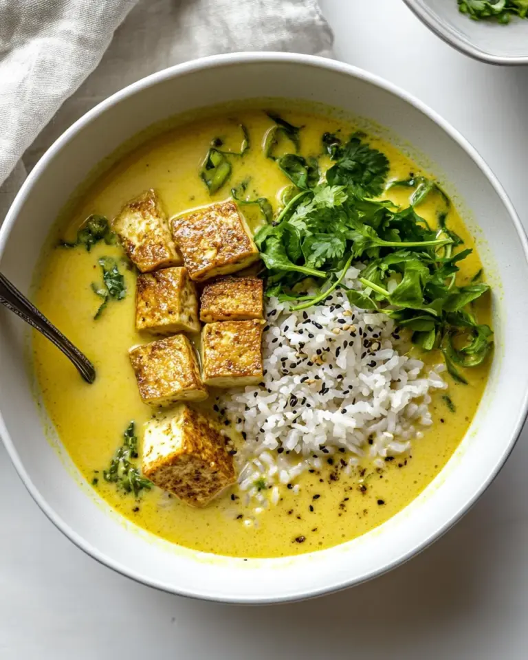 Easy Golden Coconut Broth Bowls with Crispy Tofu photo