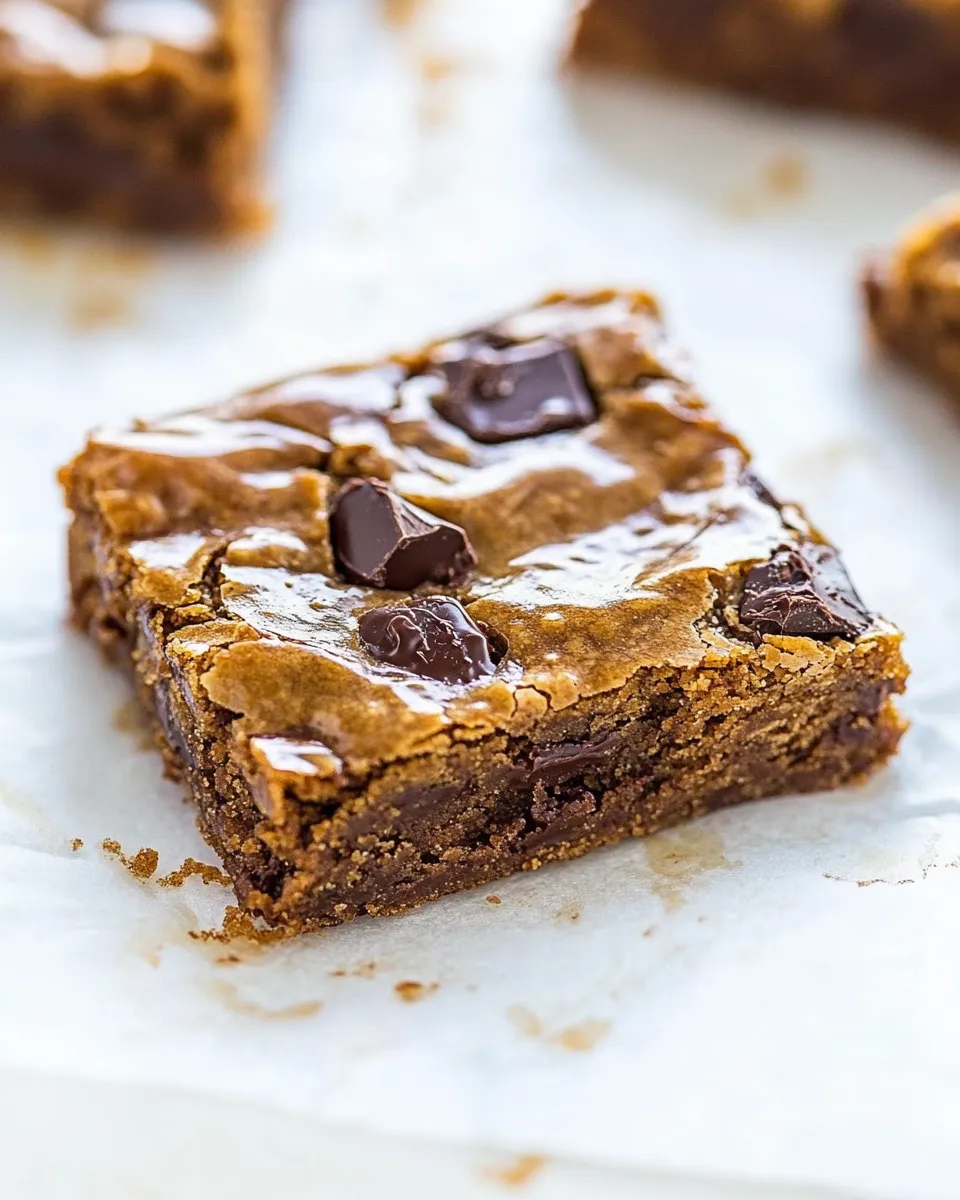 Delicious Gooey Chocolate Chunk Cookie Butter Bars image