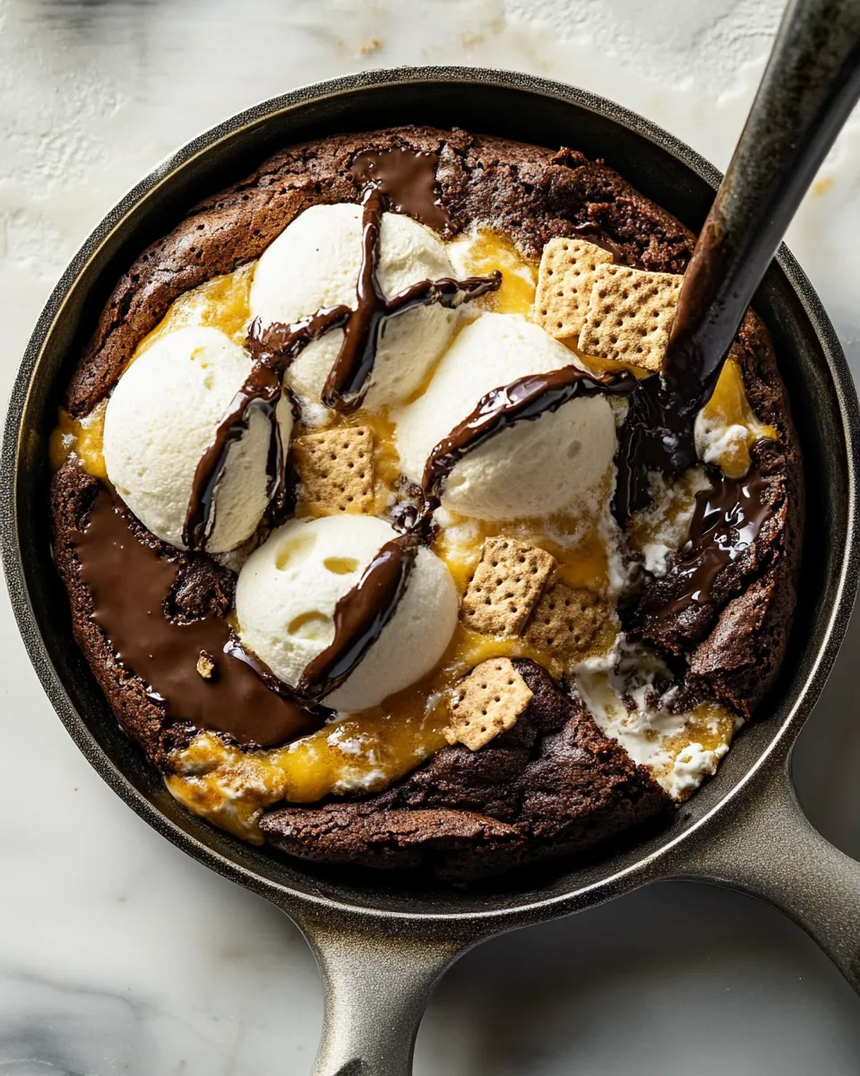 Easy Gooey Smores Skillet Brownie. picture