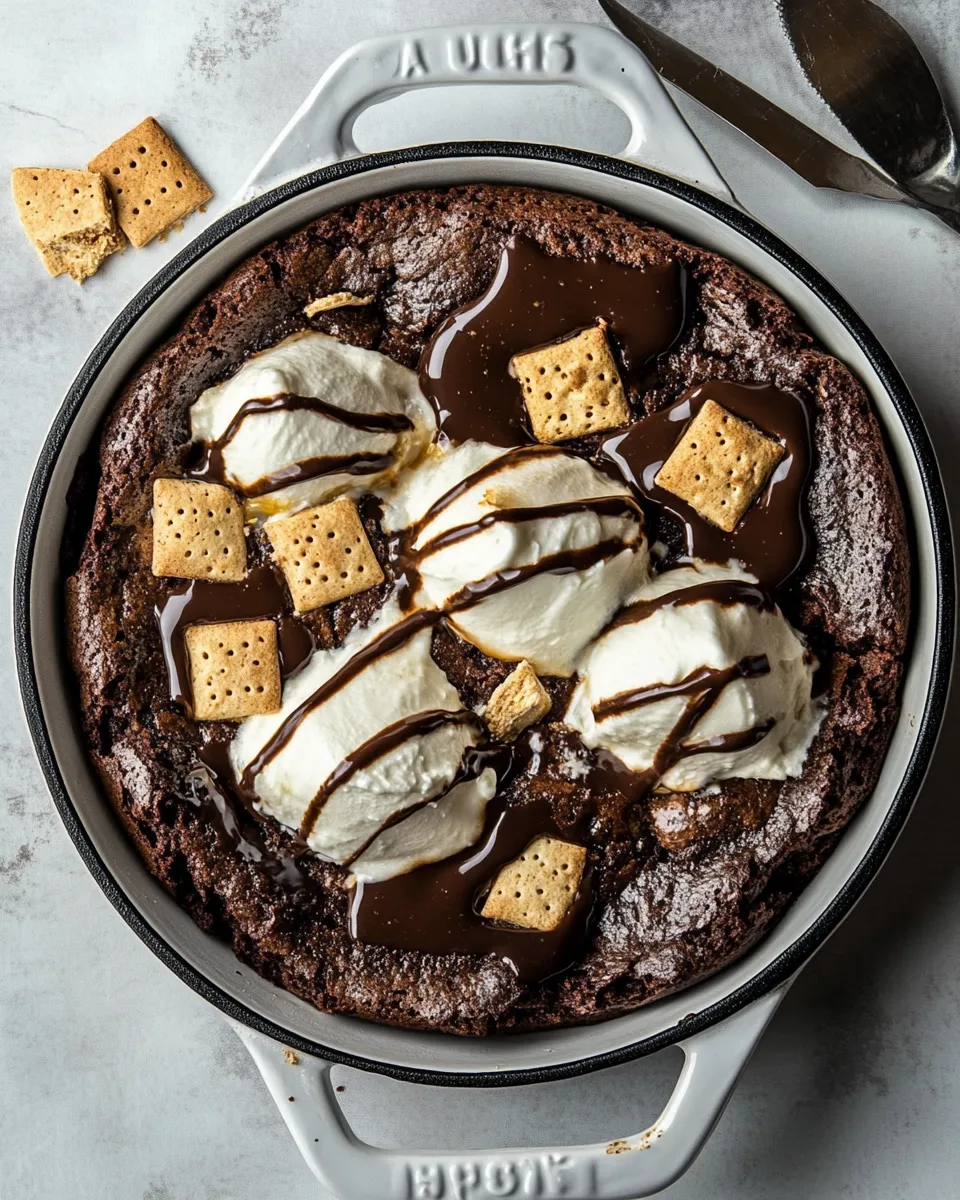 Easy Gooey Smores Skillet Brownie. image