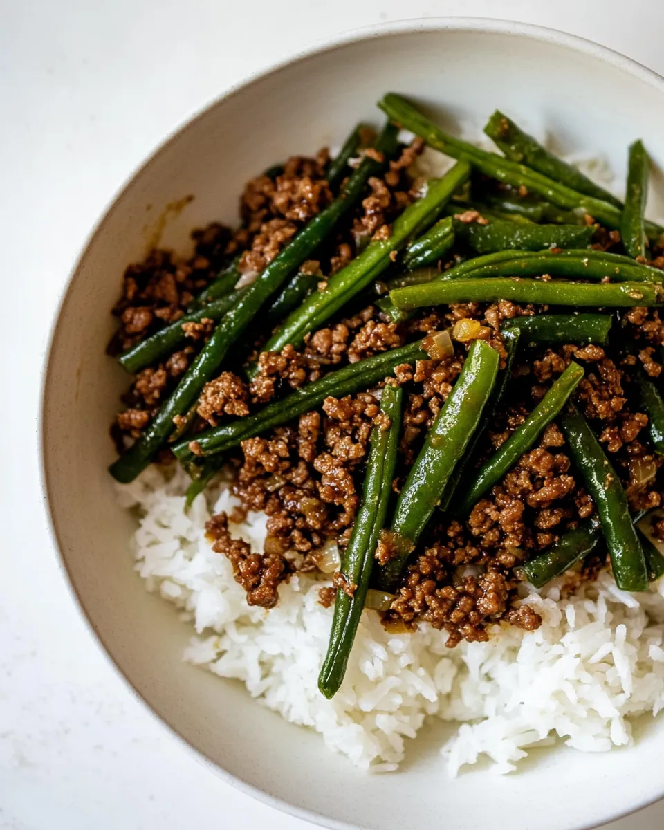 Homemade Green Bean and Ground Beef Stir Fry photo