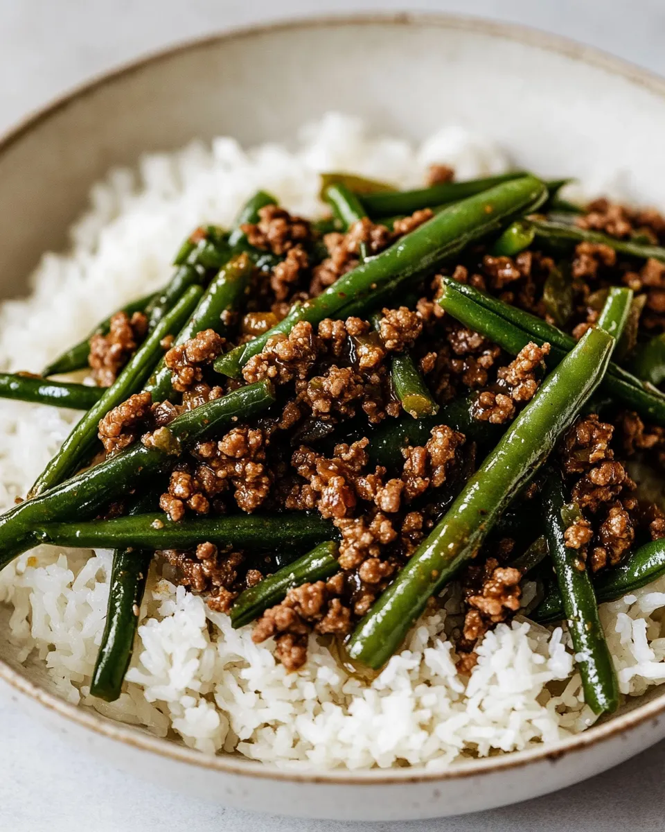 Quick Green Bean and Ground Beef Stir Fry image