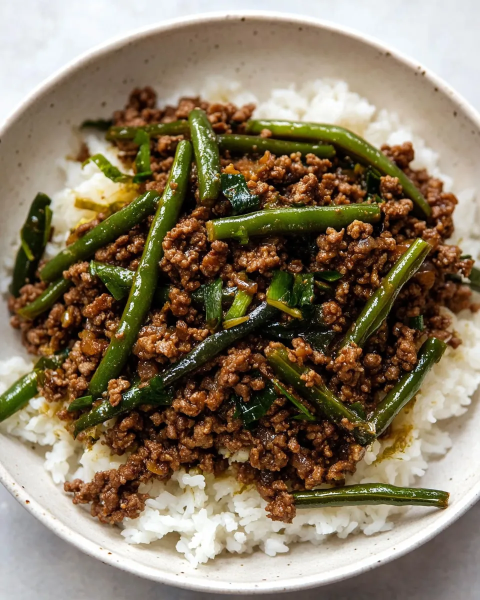 Tasty Green Bean and Ground Beef Stir Fry recipe photo