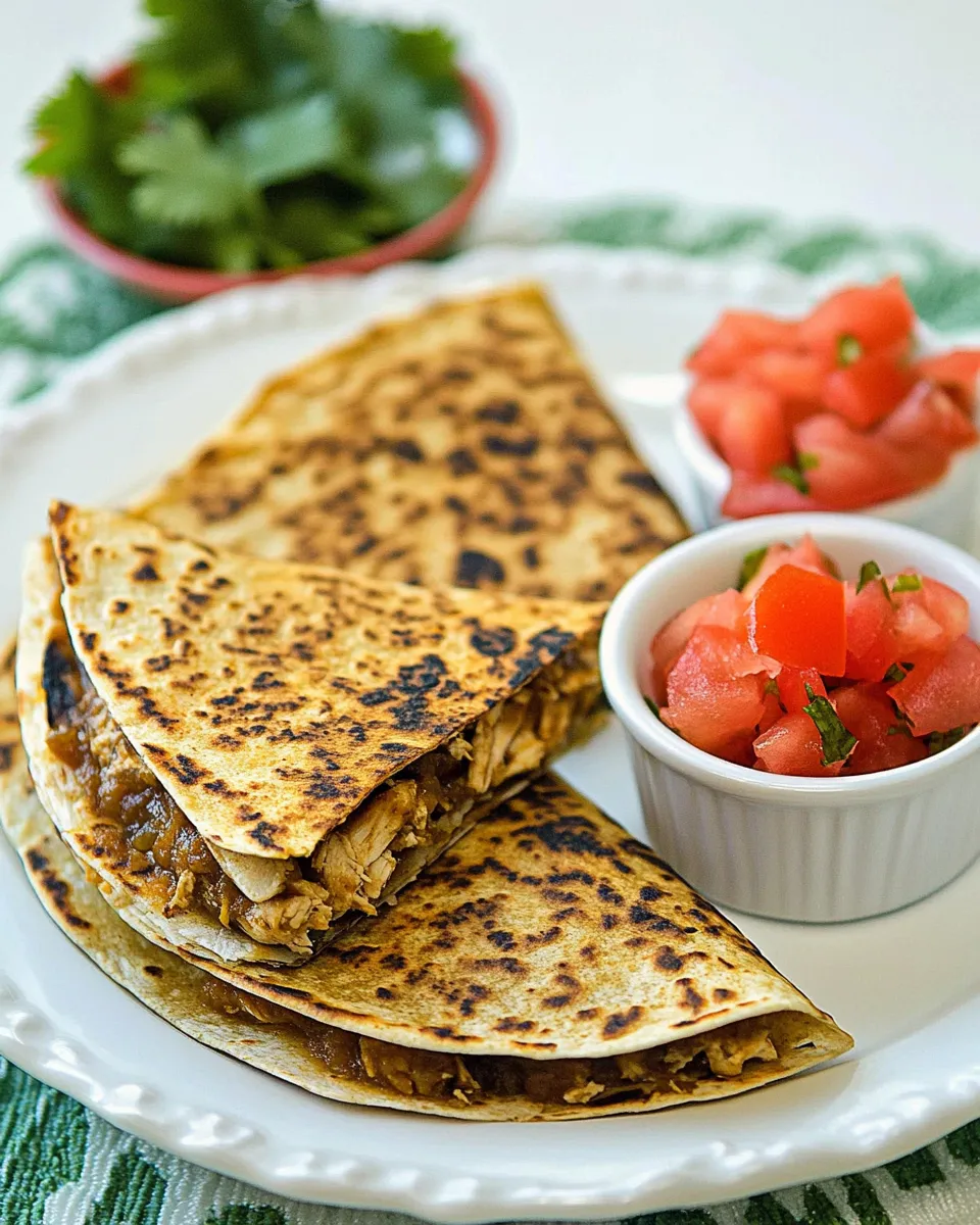 Homemade Green Chile Chicken Quesadillas recipe photo
