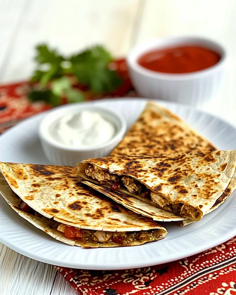 Savory Green Chile Chicken Quesadillas dish photo