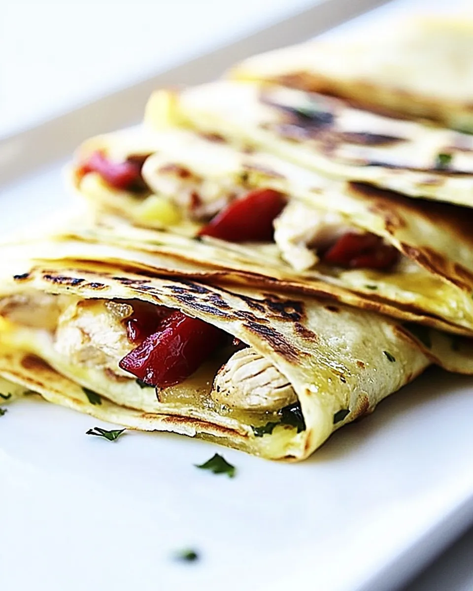 Homemade Grilled Chicken and Roasted Red Peppers Crepe-Quesadilla photo