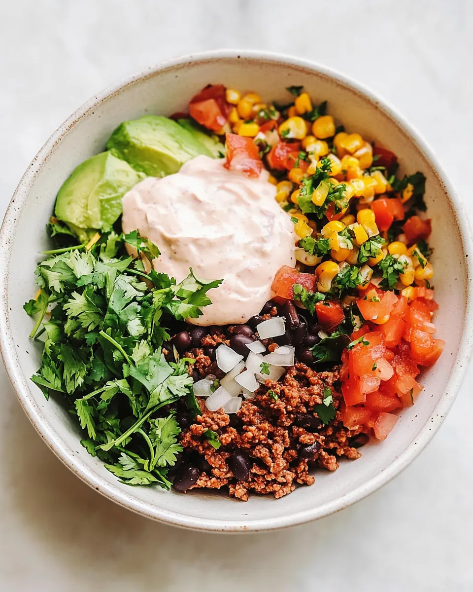 Classic Ground Beef Taco Bowl recipe photo