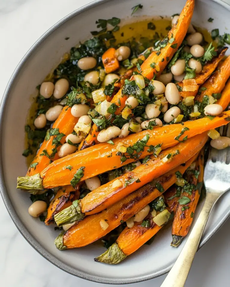 Easy Harissa Roasted Carrots with White Beans photo