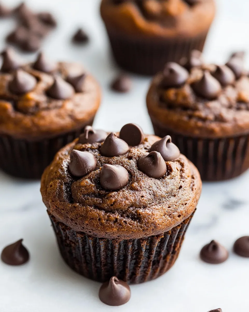 Classic Healthy Chocolate Banana Muffins image