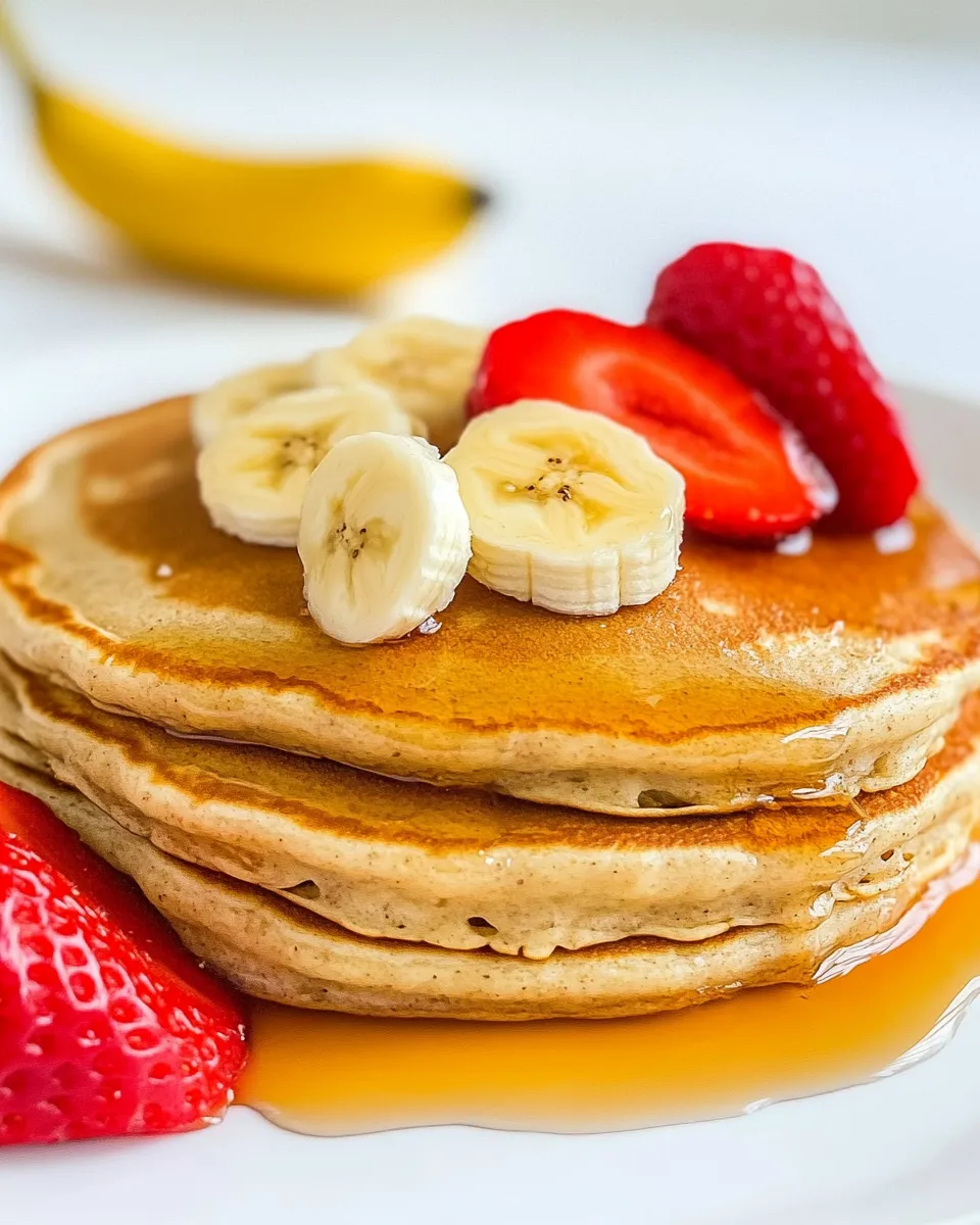 Easy Healthy Gluten-Free Banana Oatmeal Pancakes Recipe image