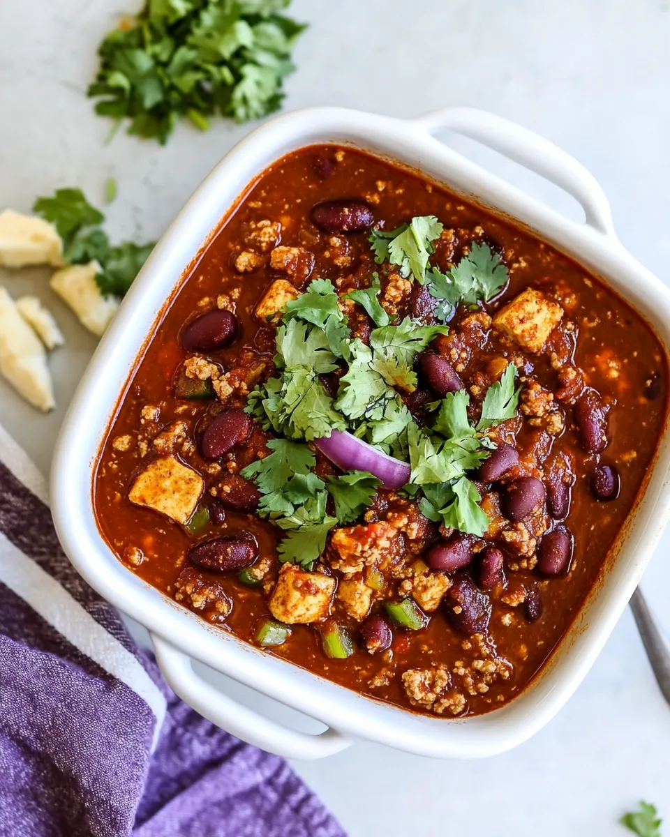 Classic Hearty Tofu Chili dish image