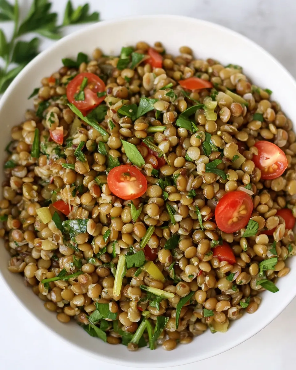 Homemade Herbed Green Lentil and Farro Salad photo