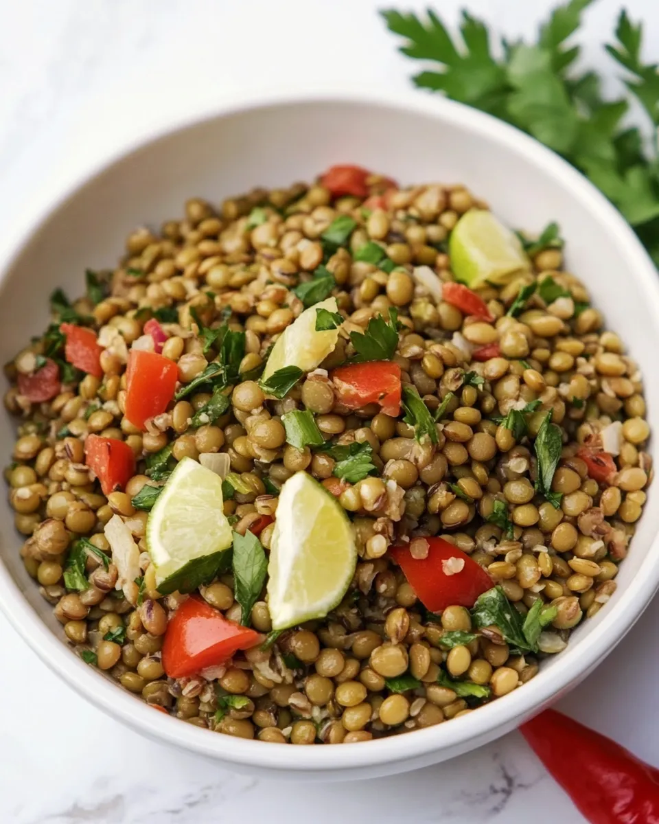Delicious Herbed Green Lentil and Farro Salad image