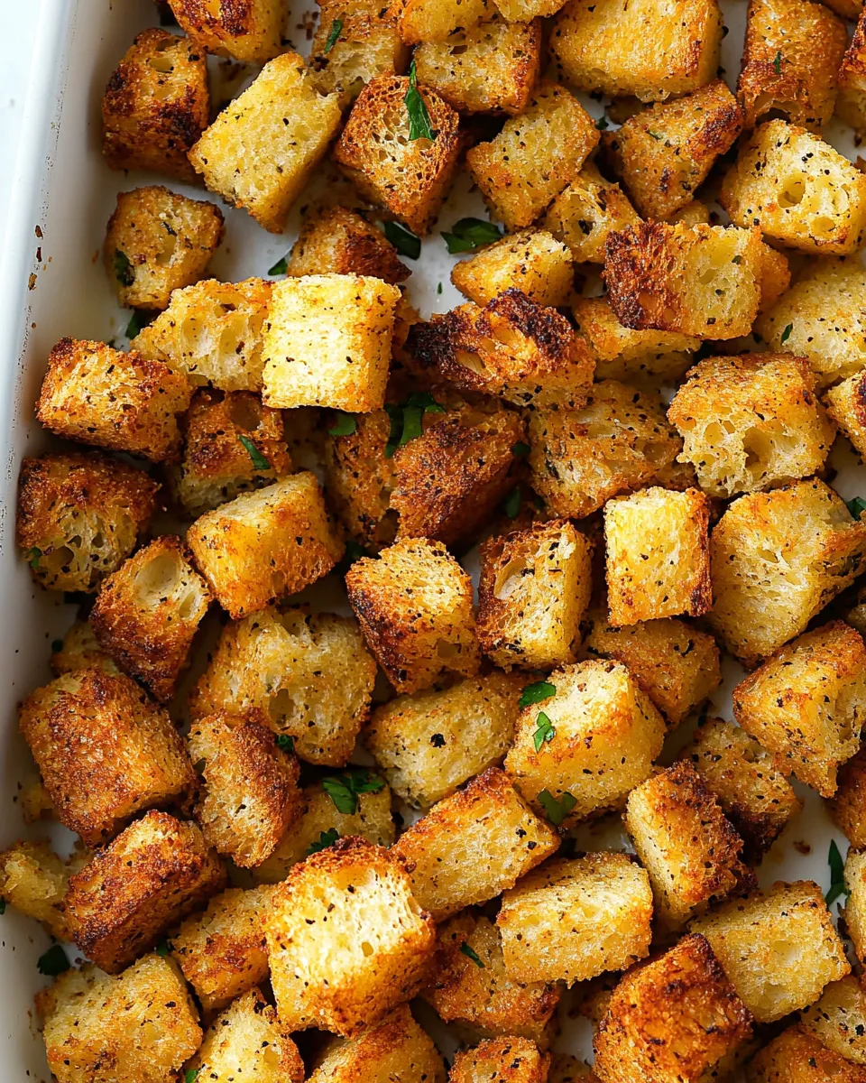 Savory Homemade Croutons with Garlic Butter recipe photo